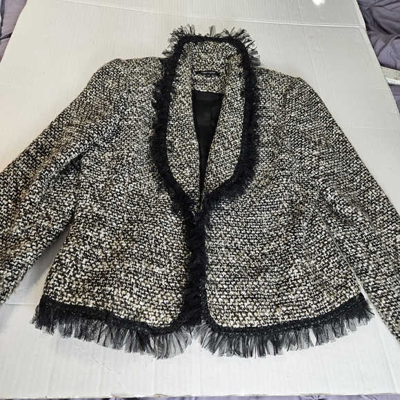 Karen Kane Women Multicolor Jacket with Black Organza Trim Size 14 Regular - Picture 4 of 14